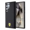 Ferrari PU Leather Bottom Carbon Zadní Kryt pro Samsung Galaxy S24 Ultra Black