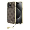 Guess 4G Charms Zadní Kryt pro iPhone 15 Pro Max Brown