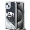 DKNY Liquid Glitter Arch Logo Zadní Kryt pro iPhone 15 Black