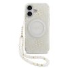 Guess IML Flowers Allover Strap MagSafe Zadní Kryt pro iPhone 17 White