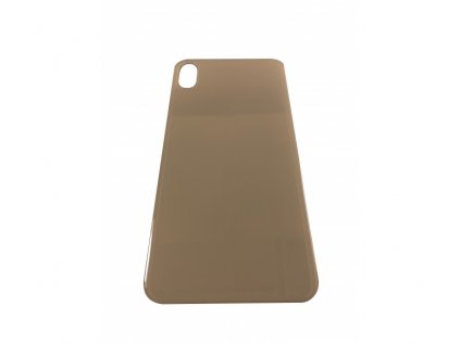 Sklo zadního krytu s větším otvorem na kameru pro Apple iPhone XS (zlatá) (s logem)