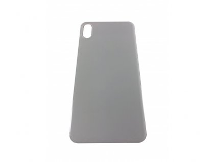 Sklo zadního krytu s větším otvorem na kameru pro Apple iPhone XS Max (stříbrná) (s logem)