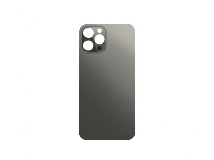Sklo zadního krytu s větším otvorem na kameru pro Apple iPhone 12 Pro šedá (s logem)