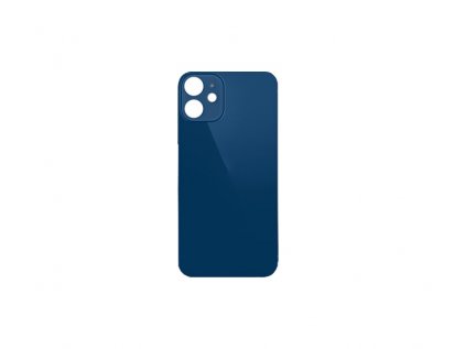 Sklo zadního krytu s větším otvorem na kameru pro Apple iPhone 12 modrá (s logem)