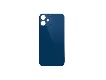 Sklo zadního krytu s větším otvorem na kameru pro Apple iPhone 12 Mini modrá (s logem)