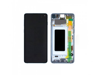 Originál LCD + dotyk + rámeček pro Samsung Galaxy S10 G973 Prism modrá (Service Pack)