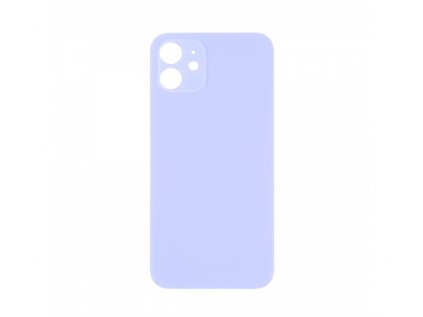 Sklo zadního krytu s větším otvorem na kameru pro Apple iPhone 12 fialová (s logem)