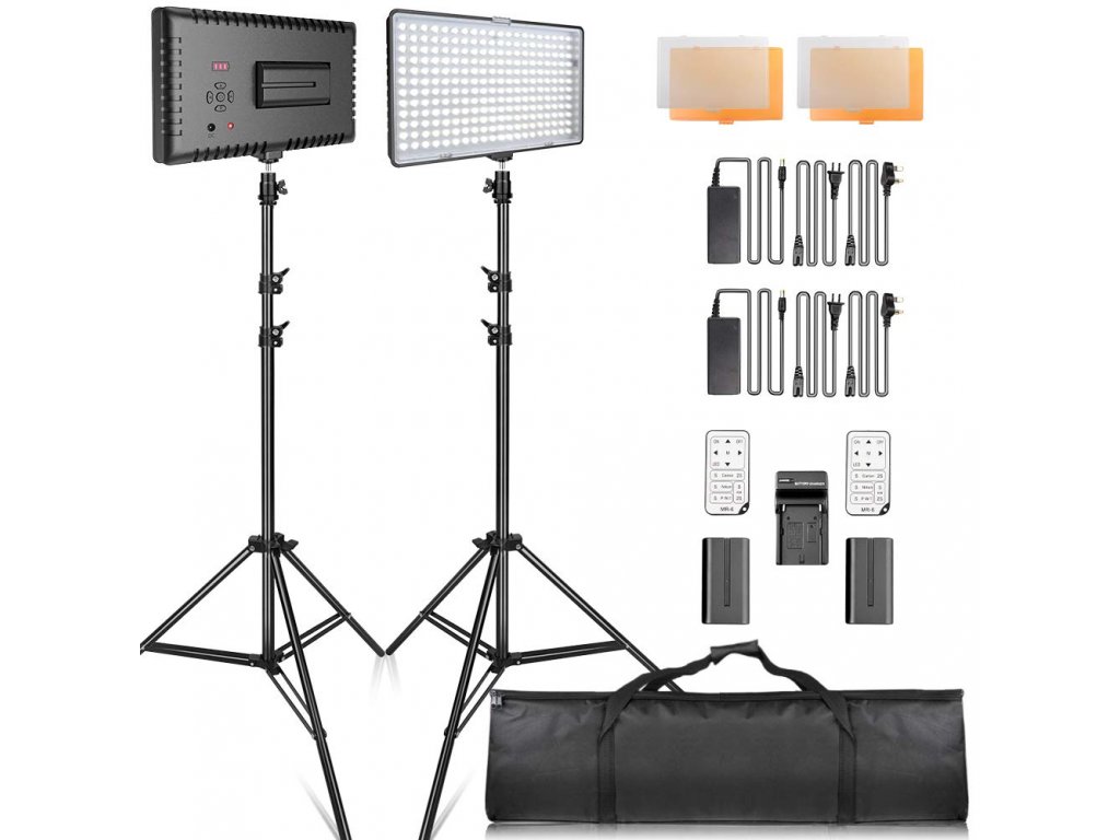 Sada LED video světel se stativy 6
