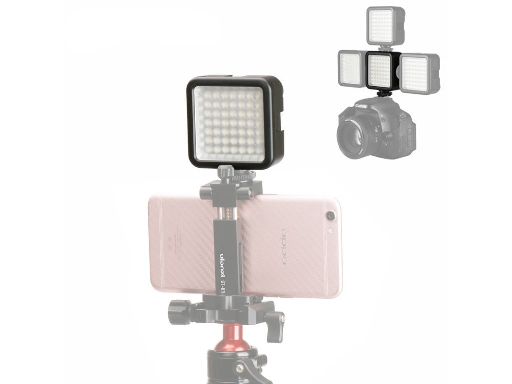1 Malé led video světlo do sáněk blesku, regulovatelné 64LED