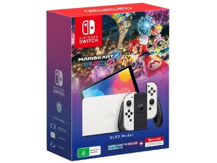 Nintendo Switch (OLED model) White + Mario Kart 8 Deluxe + 12M NSO 1