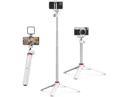 Vlogovací tripod MT-44 stativ, trojnožka selfie tyč až 147cm na kameru i mobil - bílý