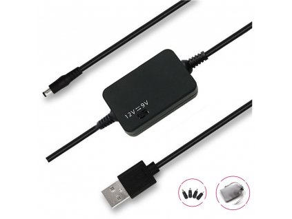 Adaptér z USB na 12V nebo 9V max 800mAh pro video světla a monitory 1