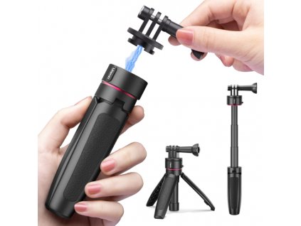 Malý voděodolný stativ GoQuick II, držák a selfie tyč v jednom pro GoPro a jiné akční kamery jako Shorty
