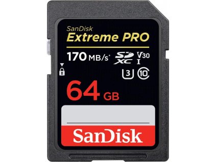 SD karta SanDisk Extreme PRO SDXC UHS I V30 U3 64GB 170MBs 1