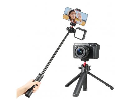 Pevná selfie tyč se stativem, sáňkami a kulovou hlavou pro foťáky, kamery i telefony Ulanzi MT 16 1