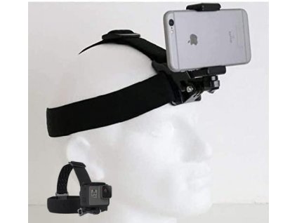 Držák telefonu i akční kamery na hlavu Head strap for smarphone, GoPro 01