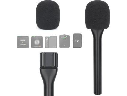 Interview  reportážní madlo - ruční držák pro bezdrátové mikrofony jako Rode Wireless GO, DJI MIC apod