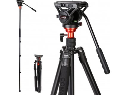 Videostativ a monopod Coman 180cm s 360° fluidní hlavou