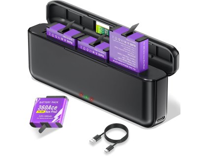 Set nabíječky a dvou baterií 2400mAh pro Insta360 ACE PRO 2 i 1 1
