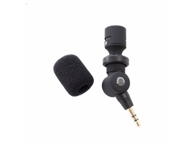 Malý mikrofon Saramonic SR XM1 s větrnou ochranou na kameru s TRS 3,5mm jack 1