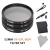 Sada 52mm filtrů UV, CPL a ND4 s čištěním a pouzdrem 5
