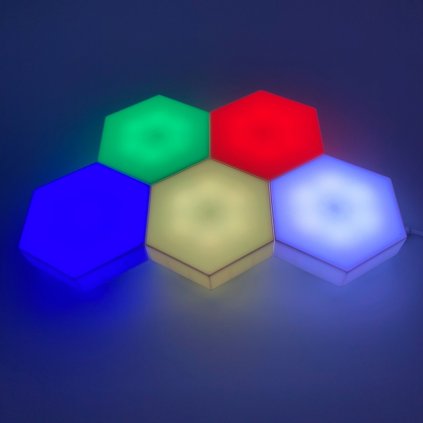 2898 hexagon plne barevne menici svetlo 5 ks dalkove ovladani