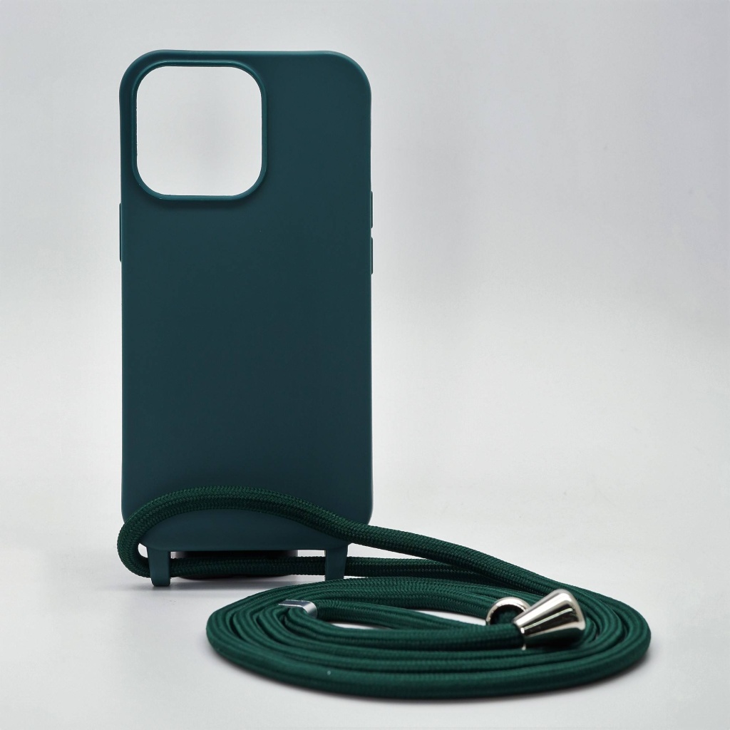 Kryt na iPhone 11 Pro Max Levine so šnúrkou tmavo zelený