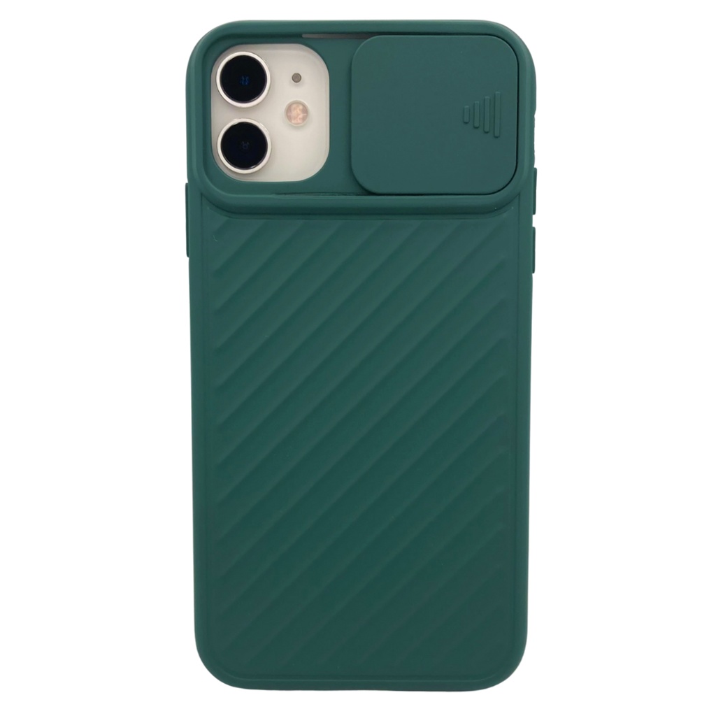 Kryt na iPhone 11 silikónový s ochranou kamery zelený