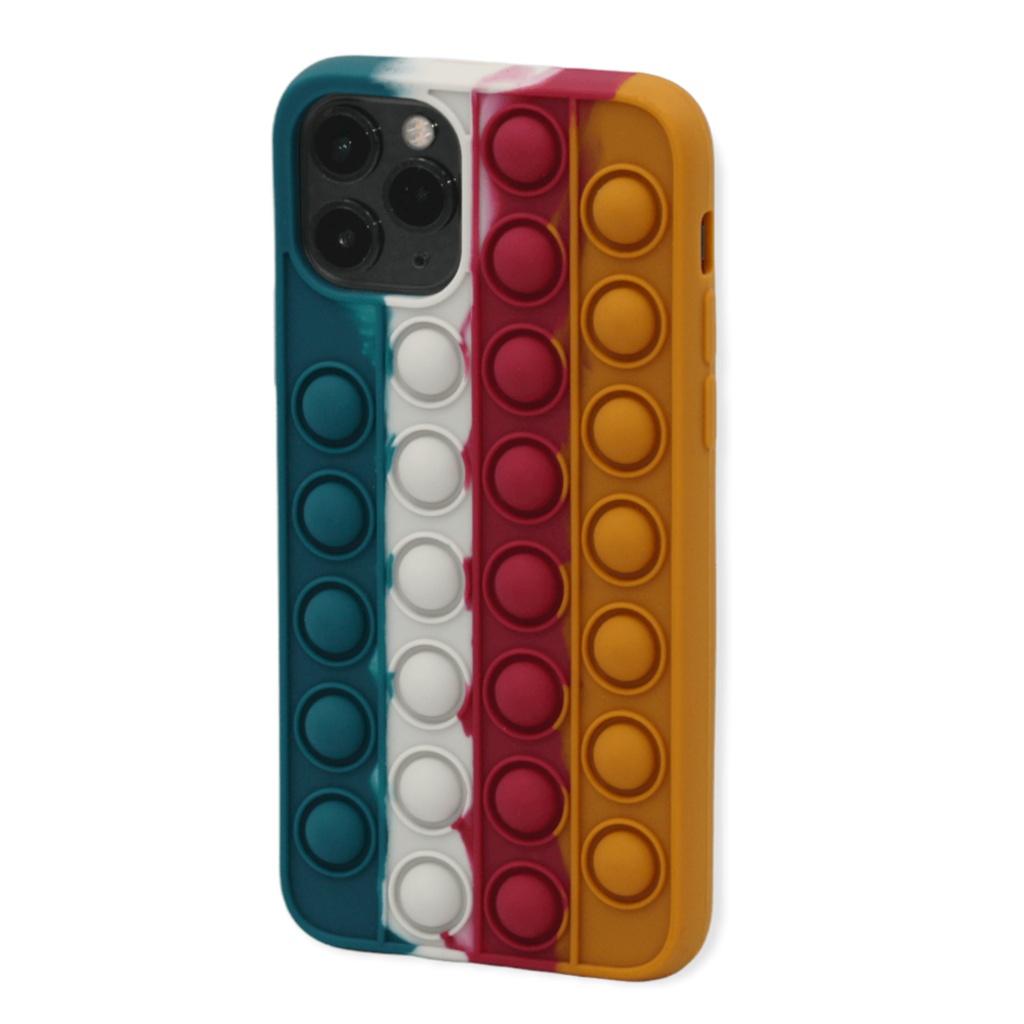 Kryt na iPhone X Pop It dúhovo tmavo zelený