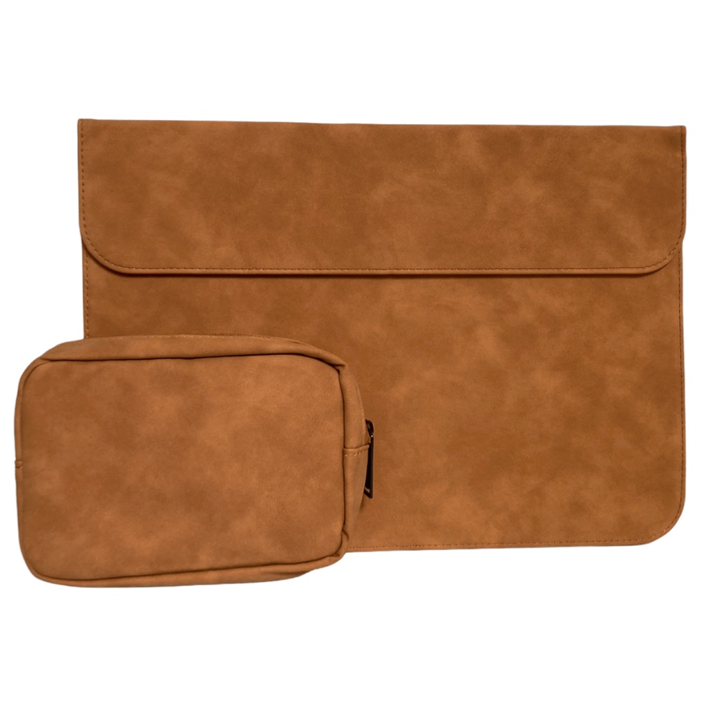 Obal na Notebook a MacBook s peňaženkou do veľkosti 13,3" hnedý