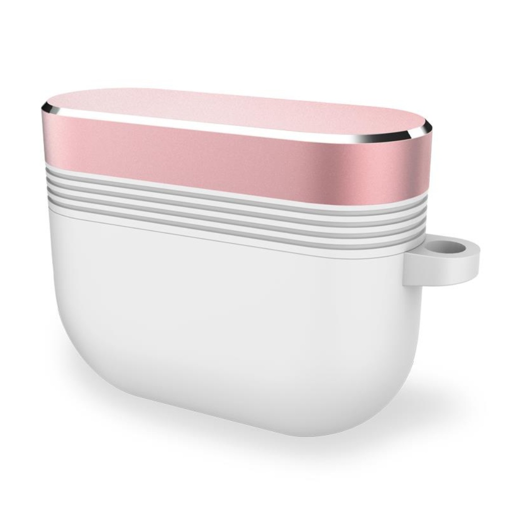 Obal na AirPods Pro silikónový biely / ružový