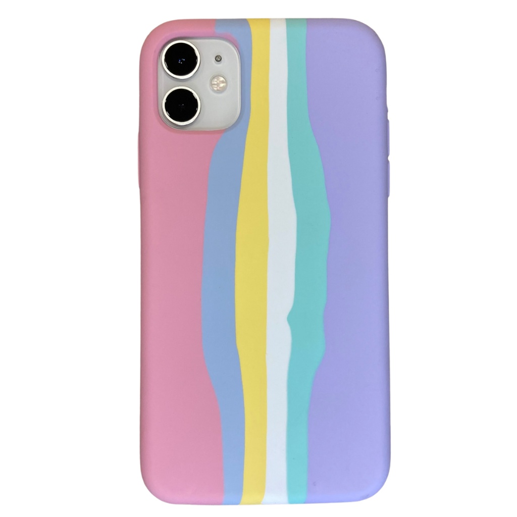 Kryt na iPhone 8 Plus Rainbow ružový
