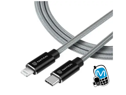 TACTICAL kábel USB-C/Lightning 0,3m sivý