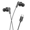 HOCO káblové slúchadlá do uší USB-C M114, čierne