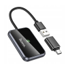 Bezdrôtový adaptér do auta HOCO modul Apple CARPLAY HU1 Wifi Bluetooth + USB-C, čierny