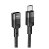 HOCO adaptér OTG USB-C (M) na USB-C (F) 3A 1,2 m U107, čierny