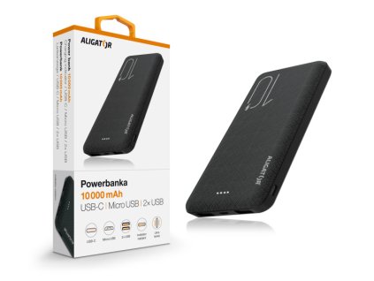 Powerbanka ALIGATOR PBAL1000, 10 000mAh 2v1, černá