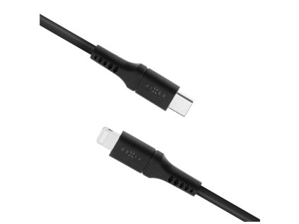 FIXED Liquid Silicone Cable USB-C/Lightning, 0,5m, black