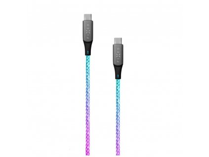 FIXED Glowing Charging Cable USB-C/USB-C 1,2m, PD support, 60W, rainbow