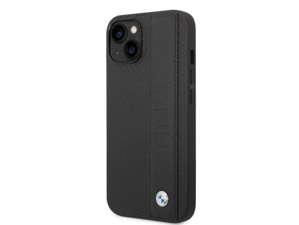 BMW Signature Leather Big Logo Zadní Kryt pro iPhone 14 Plus Black