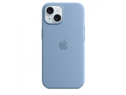 APPLE iPhone 15+ Silicone Case with MS - Winter Blue