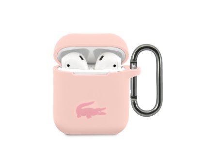 Lacoste Liquid Silicone Glossy Printing Logo Pouzdro pro Airpods 1/2 Pink