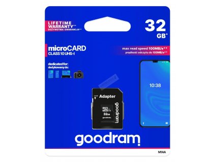 GOODRAM Memory MicroSD Card - 32GB with adapter UHS I CLASS 10 100MB/s