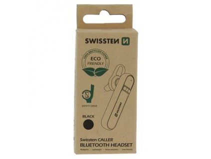 BLUETOOTH HEADSET SWISSTEN CALLER BLACK(ECO PACK)