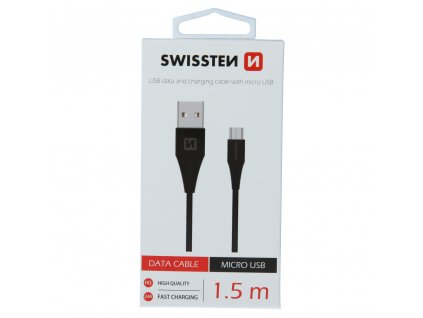 DATA CABLE SWISSTEN USB / MICRO USB 1,5 M BLACK (6,5mm)