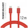 DATA CABLE SWISSTEN TEXTILE USB-C / LIGHTNING 1.2 M RED