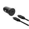 FIXED USB-C Car Charger 20W+ USB-C/USB-C Cable, black
