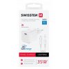SWISSTEN TRAVEL CHARGER GaN 1x USB-C 35W POWER DELIVERY WHITE + DATA CABLE USB-C/LIGHTNING 1,2M WHIT