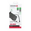 SWISSTEN POWER BANK 20000 mAh 20W (MagSafe compatible) WITH BUILT-IN CABLES USB-C AND LIGHTNING