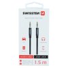 AUDIO CABLE SWISSTEN TEXTILE 3,5 mm JACK (male) - 3,5 mm JACK (male) 1,5 M BLACK